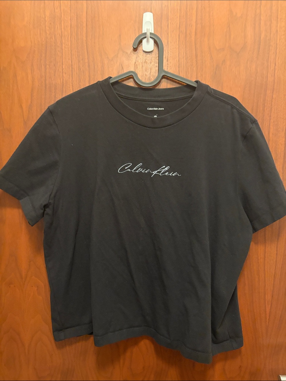 Calvin Klein Black Short-Sleeve Crewneck with White Script